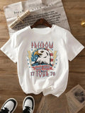Cartoon Eagle Print Round Neck Casual Star Short Sleeve Daily Clothes All Seasons T-Shirts