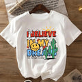 Cartoon Face & Letter Print Round Neck Casual Crew Neck Short Sleeve Daily Outdoor Spring Fall T-Shirts