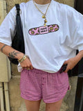 Cartoon Print Drop Shoulder Casual Crew Neck Daily Vacation Outdoor Clothes Summer T-Shirts