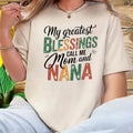 Casual Crew Neck "My Greatest Blessings Call Me Mom Nana" Print Comfort Spring & Summer T-Shirts