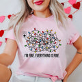 I'M Fine Everything Is Fine Lights Cotton T-Shirts