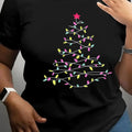 Tree Print Round Neck Casual Short Sleeve Crew Neck Spring & Fall Clothes Daily T-Shirts