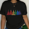 Tree Print Round Neck Casual Short Sleeve Summer Clothes Daily T-Shirts