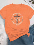 Cross & Leopard Print Round Neck Casual Crew Neck Daily Vacation Outdoor Clothes All Seasons T-Shirts