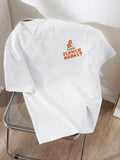 Floral & Letter Print Round Neck Casual Short Sleeve Crew Neck Summer Top Daily T-Shirts