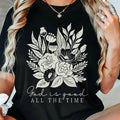Floral & Letter Print Round Neck Casual Short Sleeve Daily Summer T-Shirts