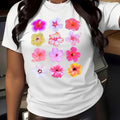 Floral Print Round Neck Casual Short Sleeve Crew Neck Daily Clothes All Seasonsstyle{N002}2 T-Shirts