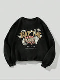 Drop Shoulder Casual Long Sleeve Crew Neck Fall & Winter Clothes Daily T-Shirts