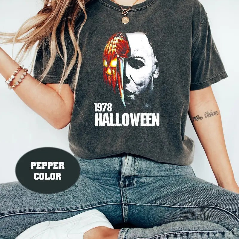 Michael Myers Shirt Halloween Comfort Colors Shirt Horror Movie Shirts Halloween Scary Horror Slasher Movie Franchise Shirt Cotton Cotton T-Shirts
