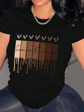 Leopard & Heart Print Round Neck Casual Crew Neck Daily Vacation Outdoor Clothes All Seasons T-Shirts