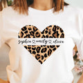 Leopard Heart Print Round Neck Casual Crew Neck Short Sleeve Daily Vacation Outdoor Clothes All Seasons T-Shirts