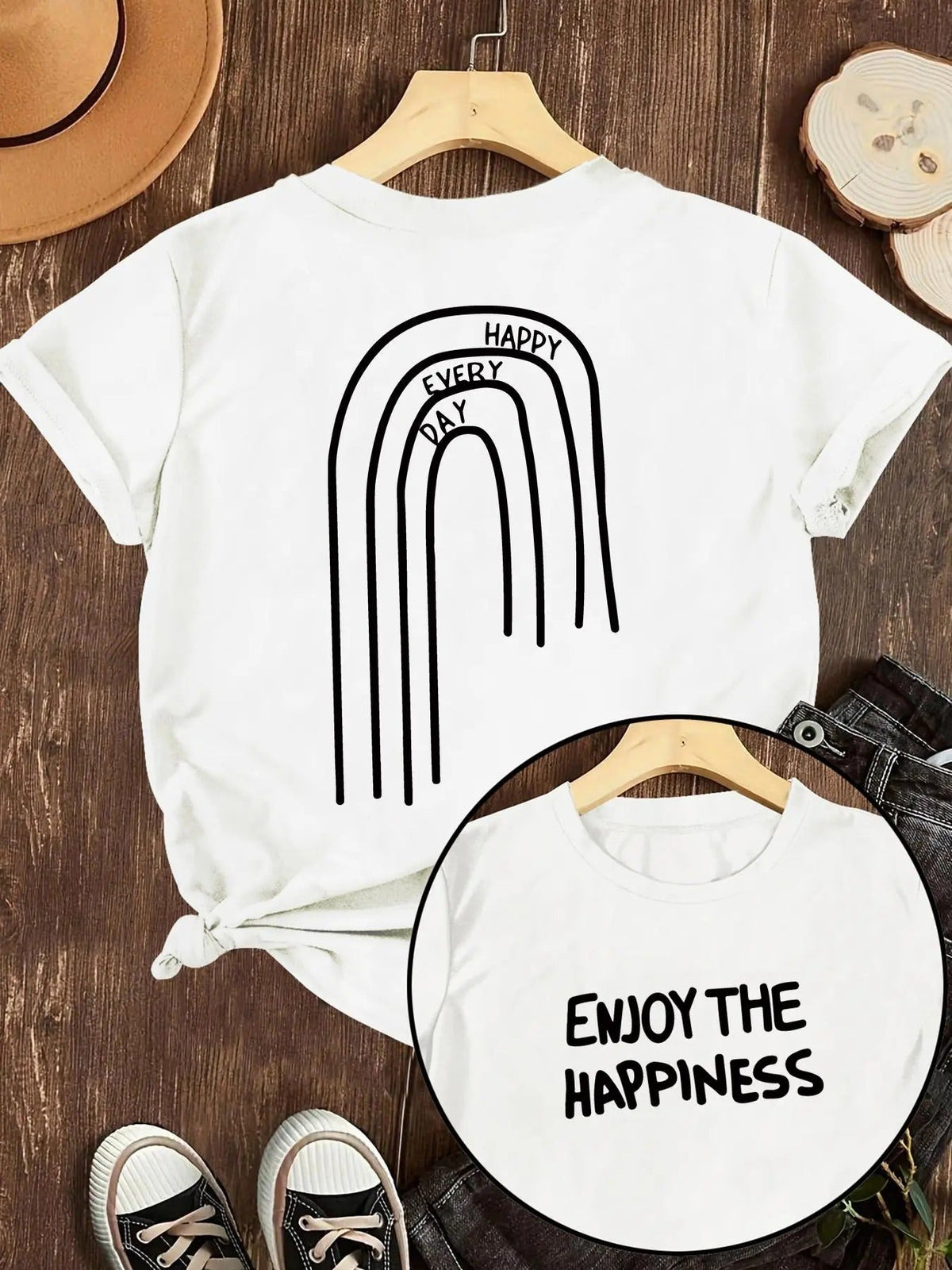 Letter & Geometric Print Round Neck Vintage Casual Short Sleeve Daily All Seasons T-Shirts