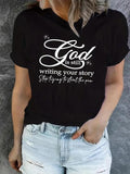 Letter Print Round Neck Casual Short Sleeve Crew Neck Daily Clothes All Seasonsstyle{N002}16 T-Shirts