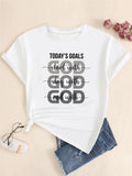 Letter Print Round Neck Casual Short Sleeve Crew Neck Daily Clothes All Seasonsstyle{N002}17 T-Shirts