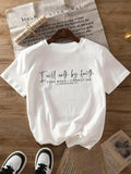Letter Print Round Neck Casual Short Sleeve Crew Neck Daily Clothes All Seasonsstyle{N002}5 T-Shirts