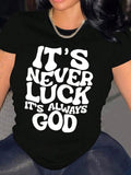 Letter Print Round Neck Casual Crew Neck Short Sleeve Daily Vacation Outdoor Clothes All Seasonsstyle{N002}2 T-Shirts