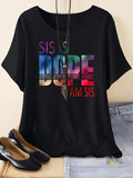 Letter Print Round Neck Casual Crew Neck Short Sleeve Daily Vacation Outdoor Clothes Summerstyle{N002}5 T-Shirts
