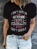 Letter Print Round Neck Casual Crew Neck Daily Vacation Outdoor Clothes All Seasonsstyle{N002}3 T-Shirts