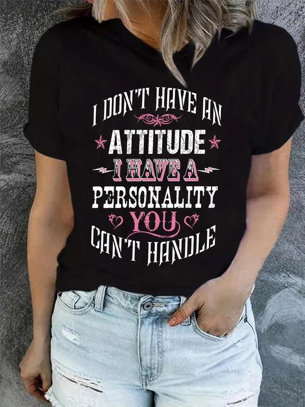Letter Print Round Neck Casual Crew Neck Daily Vacation Outdoor Clothes All Seasonsstyle{N002}3 T-Shirts