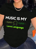 Letter Print Round Neck Casual Crew Neck Daily Vacation Outdoor Clothes Summer T-Shirts