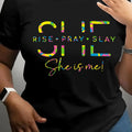 Letter Print Round Neck Casual Crew Neck Daily Vacation Outdoor Clothes Summerstyle{N002}4 T-Shirts