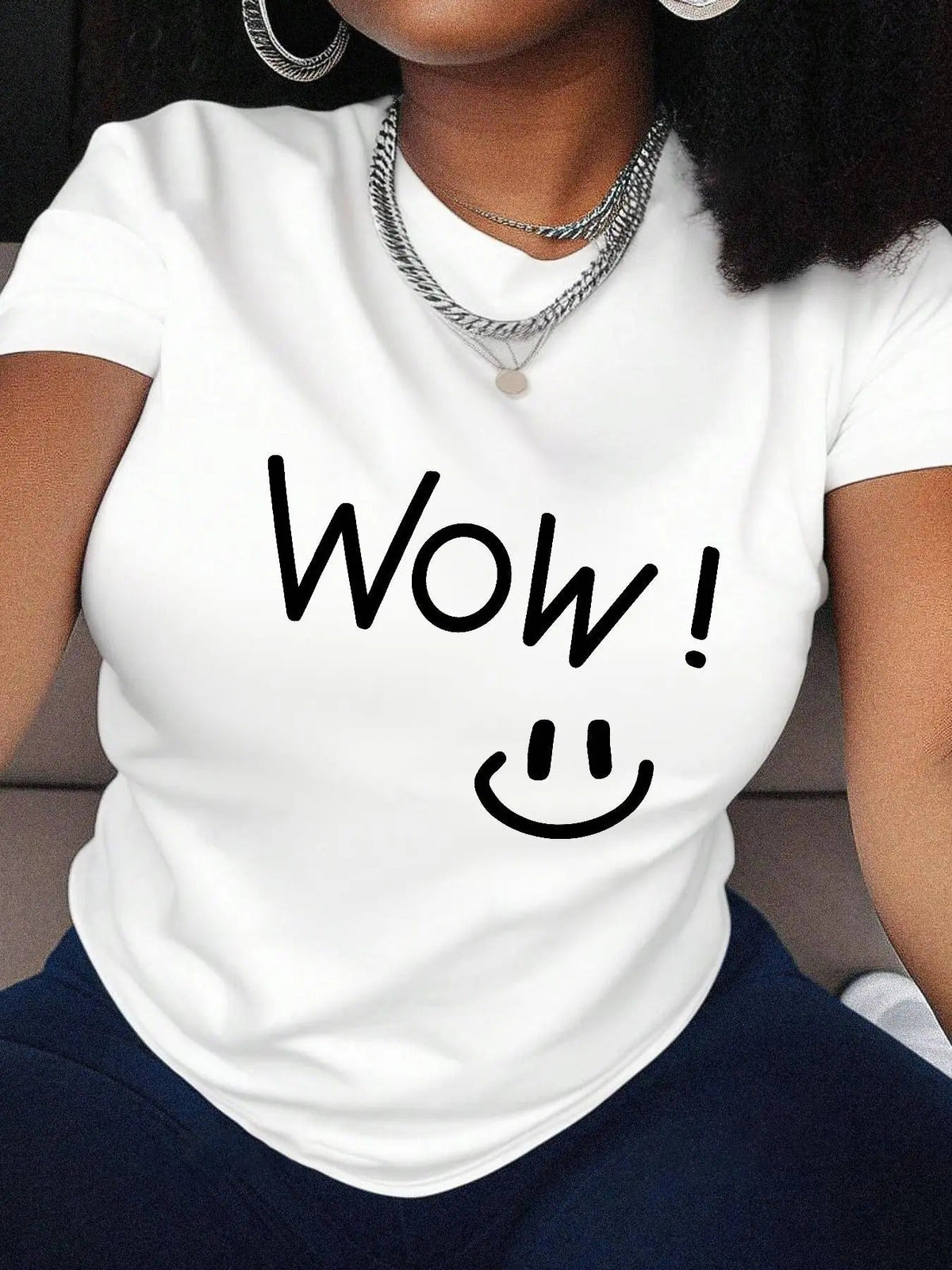 Letter Print Round Neck Casual Short Sleeve Summer Clothes Daily Outdoor T-Shirts