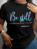 Letter Print Round Neck Casual Short Sleeve Summer Clothes Daily Wearstyle{N002}2 T-Shirts