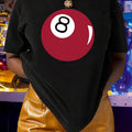 Number "8" Ball Print Round Neck Casual Crew Neck Short Sleeve Daily Outdoor All Seasons T-Shirts