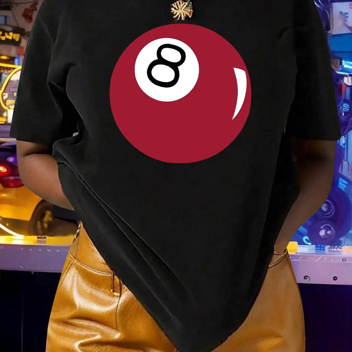 Number "8" Ball Print Round Neck Casual Crew Neck Short Sleeve Daily Outdoor All Seasons T-Shirts