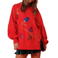 Spring Autumn Knit White Long Sleeve Bow Decor Knitwear T-Shirts