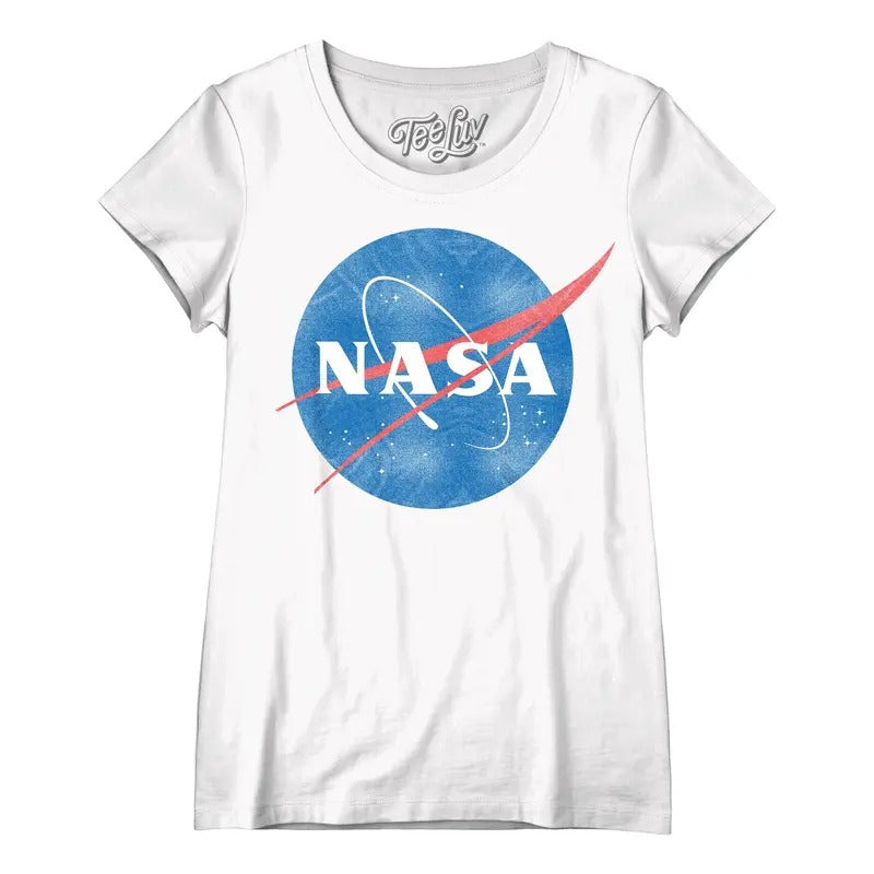 Vintage NASA Logo Scoopneck White T-Shirts