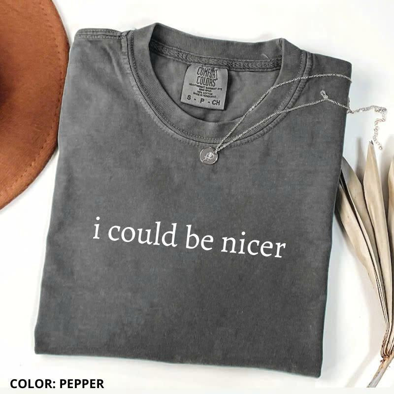 Comfort Colors I Could Be Nicer Shirt Funny Humor Shirt Funny Quote Sarcasm Shirt Woman T-Shirts