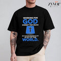 Working God Doesn'T Pay Much But His Retirement Plan Casual Crew Neck Short Sleeve Tops Perfect T-Shirts