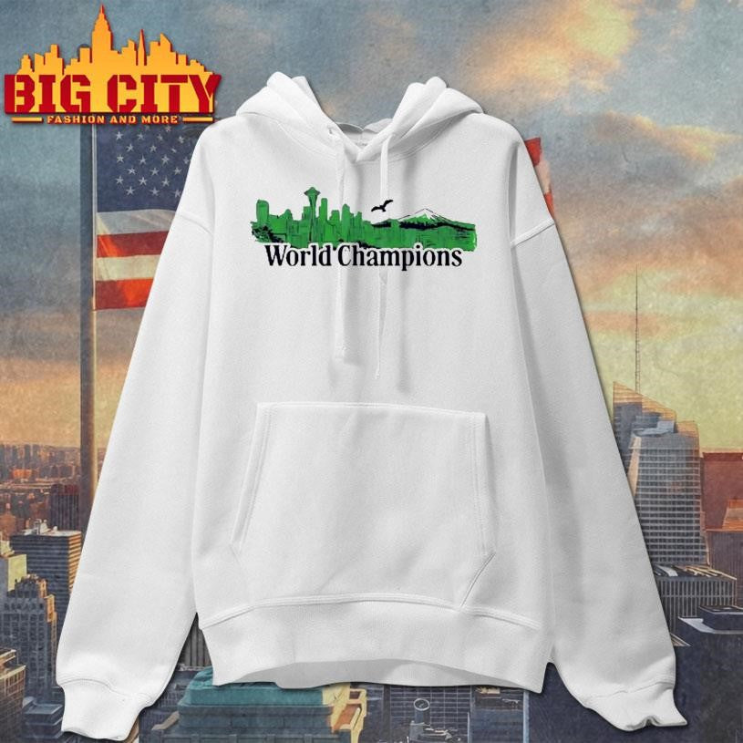 World Champions Seattle Xlvii Lx Skyline Space Needle Mount Rainier Shirt