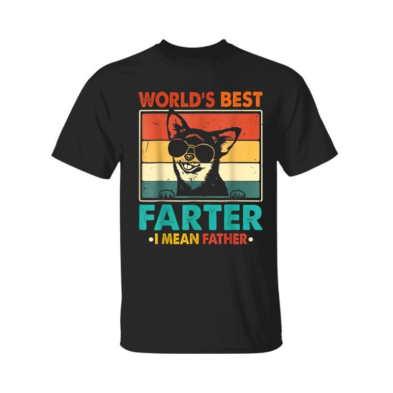 World'S Best Farter I Mean Father Funny Dad Dog Regular Fit Sleeveless Crew Neck Top Summer T-Shirts