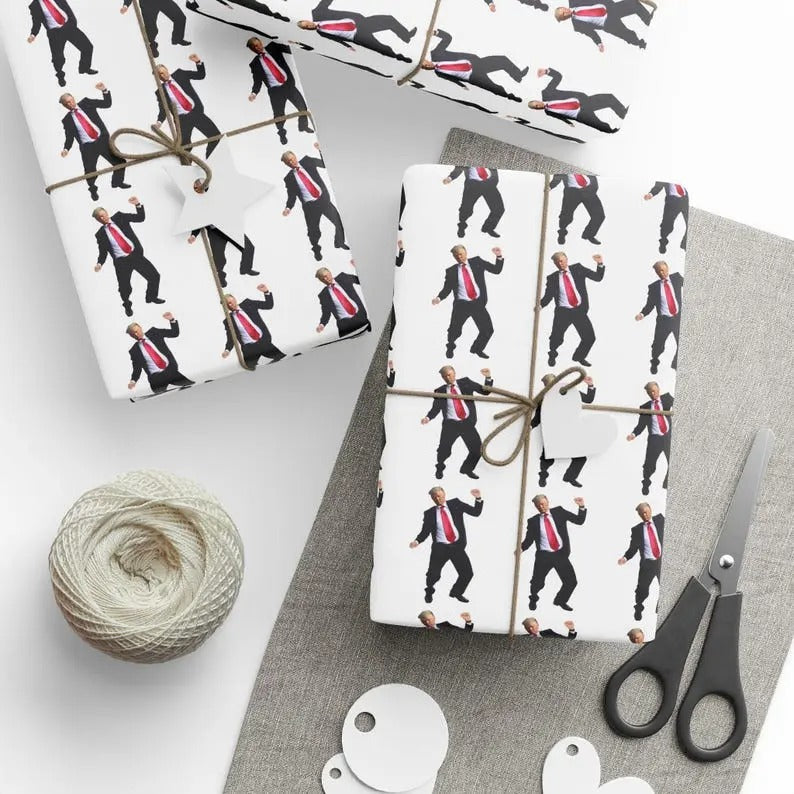 Wrapping Papers Wrap Trump 47 Dancing Republican Gag Funny Paper White Elephant T-Shirts