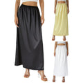 Half Slip Underskirt Solid Color Elastic Waist Inner Lining Midi Skirt Long Underskirt S M L XL XXL Womenswear Bottom Check High Waist T-Shirts