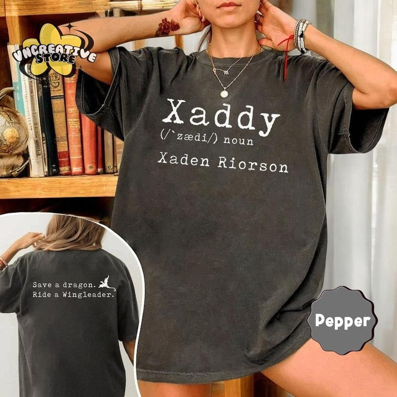 Xaddy 2 Sides Shirt Xaden Rebecca Yarros Fourth Wing Shirt Basgiath War College Bookish Empyrean Book T-Shirts