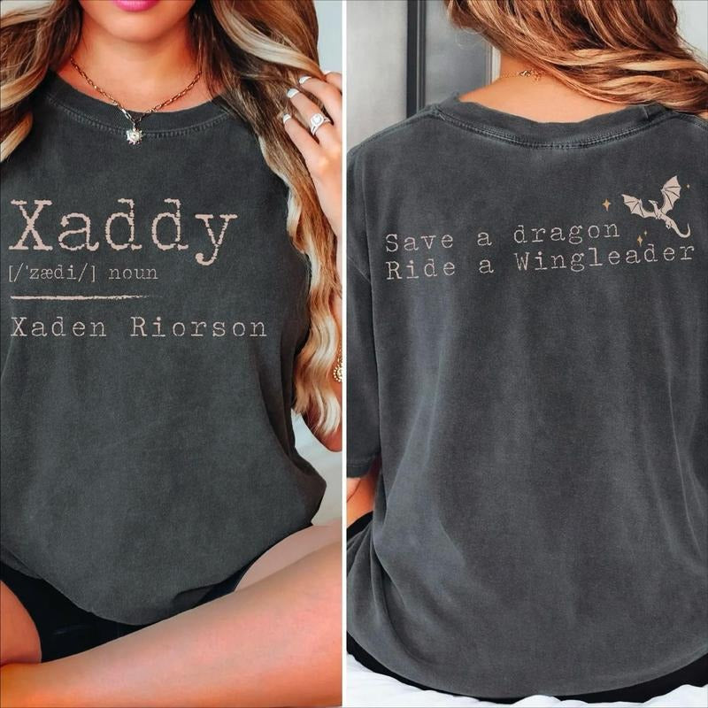 Xaddy Save Dragon Ride Wingleader Shirt Xaddy Fantasy Bookish Dragon Riders Book Lover Shirt T-Shirts