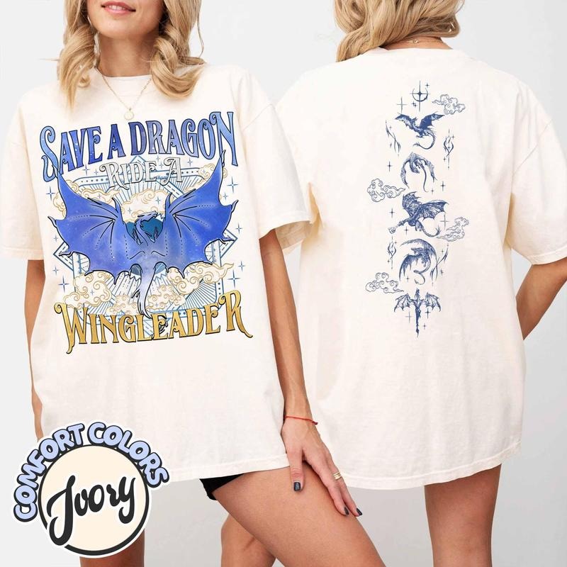 Xaddy Save Dragon Ride Wingleader Shirt Fantasy Bookish Shirt Dragon Riders Dark Academia Storm Wing Shirt Romantasy T-Shirts
