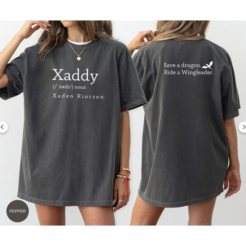 Xaddy Shirt Xaden Fourth Wing Iron Flame Xaden Basgiath War College Book Lover Dragon Rider Violet Sorrengail Rebecca Yarros T-Shirts