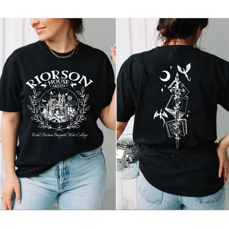 Xaden Riorson House Two Sides Iron Flame Shirt Dragon Rider Shirt Violet Sorrengail Bookish T-Shirts