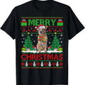 Xmas Tree Lights Ugly Santa Australian Cattle Dog T-Shirts