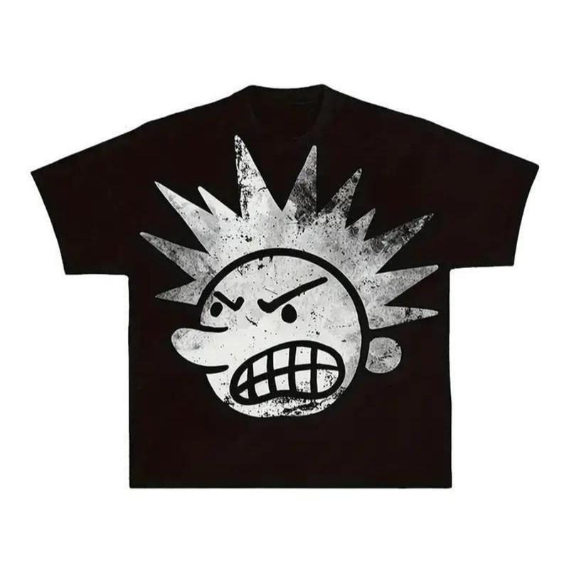 Y2K Funny Face Streetwear Trend Womenswear T-Shirts