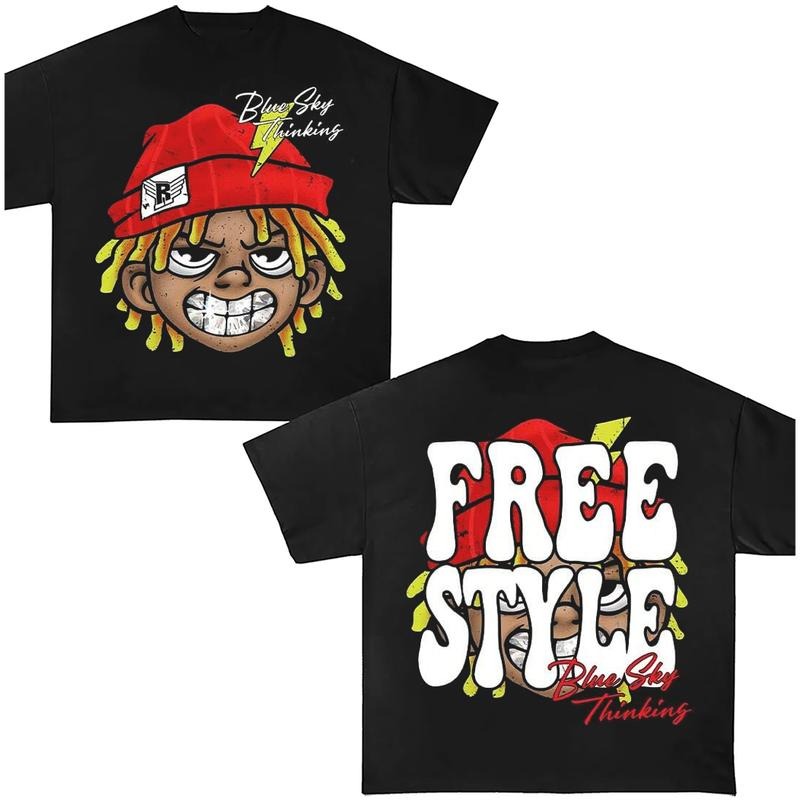 Y2k Big Face Free Top Shirt Streetwear T-Shirts