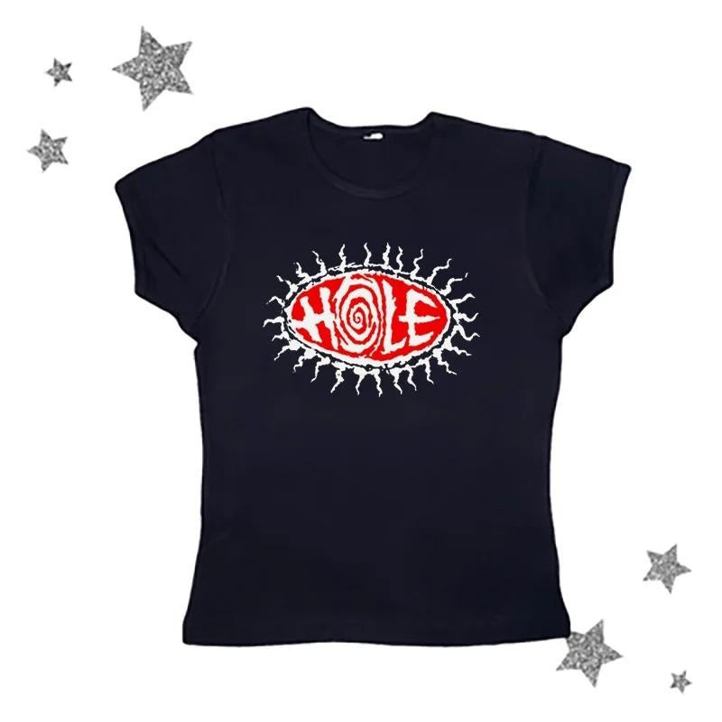 Y2k Baby Streetwear Short Sleeve Hole Band Shirt T-Shirts