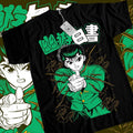 Yu Yu Hakusho S 4XL Kuwabara Kurama Yusuke Hiel Anime Manga Black Shirt T-Shirts