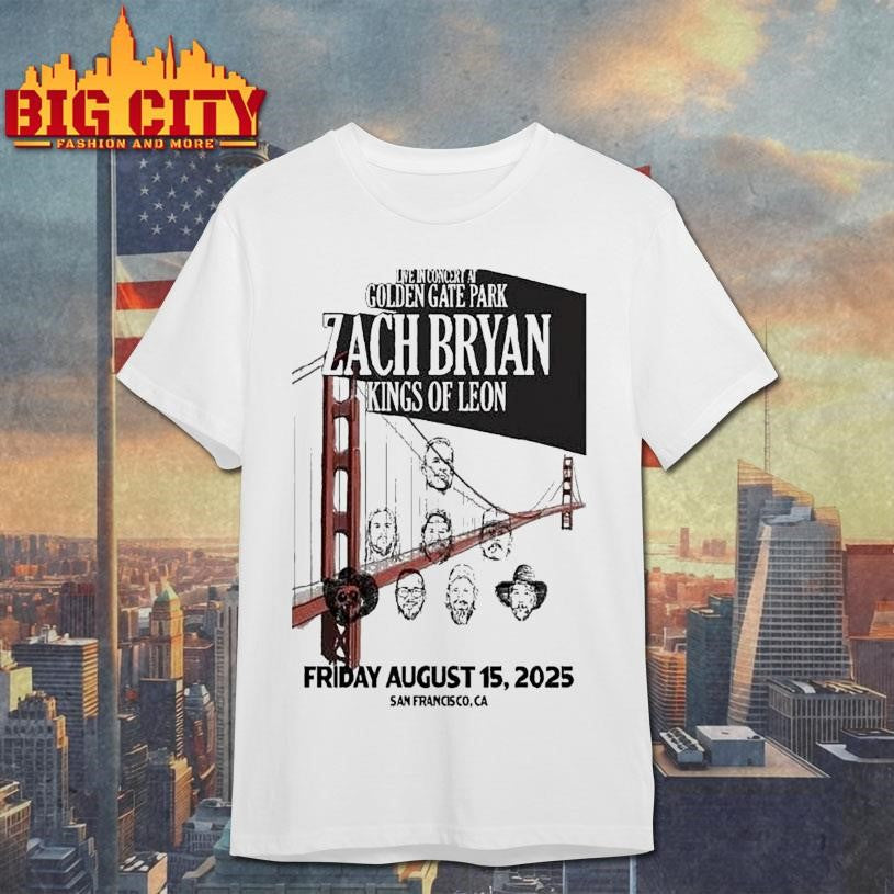 Zach Bryan Friday August 15 2025 Golden Gate Park San Francisco, Ca Tour Shirt