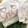 Mama Names Sleeve Mama Personalized W Child'S Name Sleeve T-Shirts
