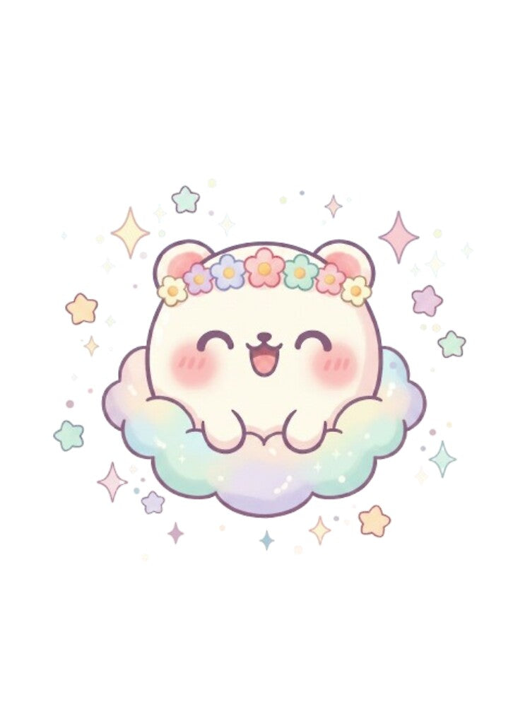 Cute Kawaii Cloud Bear Illustration by Saurabh86